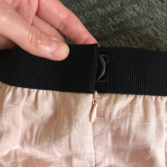 Ann Taylor LOFT pink mini skirt black womens sz 6 textured fully lined shimmery - Picture 8 of 12